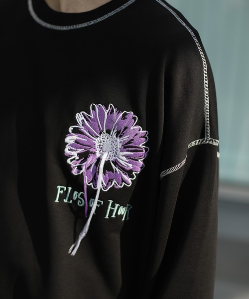 HOOK -original- 飾りステッチマーガレットフリンジ刺繍スウェット（スウェット）｜HOOK（フック）