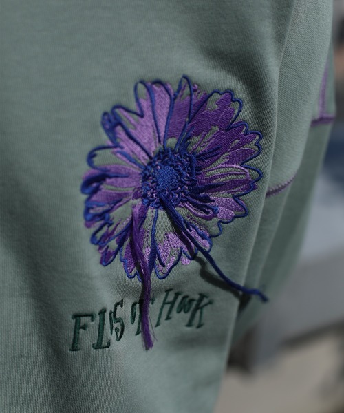 HOOK -original- 飾りステッチマーガレットフリンジ刺繍スウェット（スウェット）｜HOOK（フック）