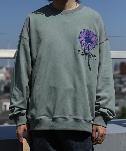 HOOK -original- 飾りステッチマーガレットフリンジ刺繍スウェット（スウェット）｜HOOK（フック）