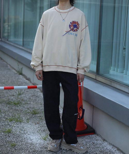 HOOK -original- 飾りステッチマーガレットフリンジ刺繍スウェット（スウェット）｜HOOK（フック）