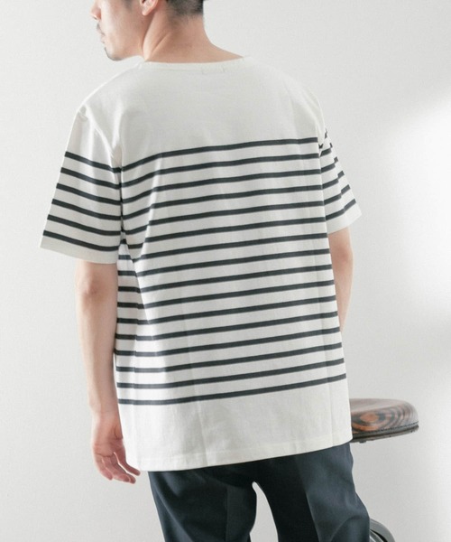 ITEMS URBANRESEARCH（アイテムズ アーバンリサーチ）の「パネルボーダーバスク Tシャツ（Tシャツ/カットソー・メンズ・グリーン/ブラック/ネイビー・MEDIUM/LARGE）」の7枚目の写真