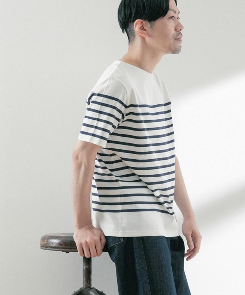 ITEMS URBANRESEARCH（アイテムズ アーバンリサーチ）の「パネルボーダーバスク Tシャツ（Tシャツ/カットソー・メンズ・グリーン/ブラック/ネイビー・MEDIUM/LARGE）」の12枚目の写真