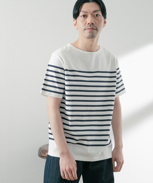 ITEMS URBANRESEARCH（アイテムズ アーバンリサーチ）の「パネルボーダーバスク Tシャツ（Tシャツ/カットソー・メンズ・グリーン/ブラック/ネイビー・MEDIUM/LARGE）」の13枚目の写真