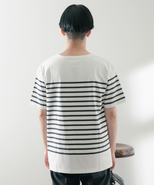 ITEMS URBANRESEARCH（アイテムズ アーバンリサーチ）の「パネルボーダーバスク Tシャツ（Tシャツ/カットソー・メンズ・グリーン/ブラック/ネイビー・MEDIUM/LARGE）」の18枚目の写真