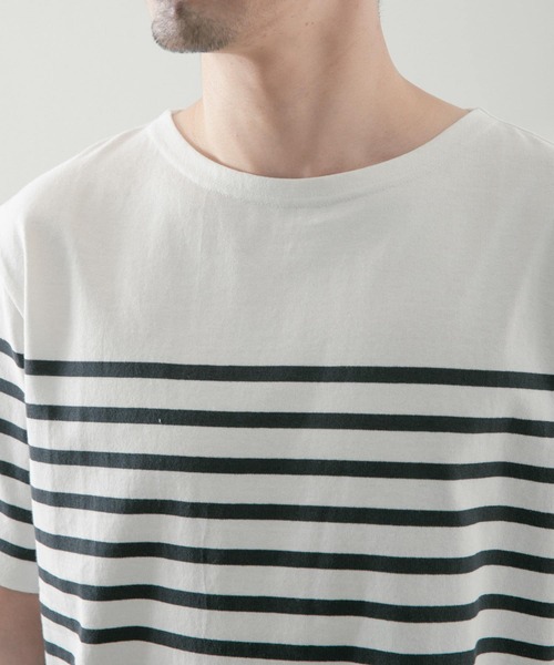 ITEMS URBANRESEARCH（アイテムズ アーバンリサーチ）の「パネルボーダーバスク Tシャツ（Tシャツ/カットソー・メンズ・グリーン/ブラック/ネイビー・MEDIUM/LARGE）」の19枚目の写真