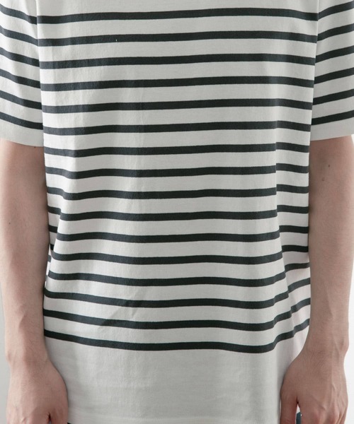 ITEMS URBANRESEARCH（アイテムズ アーバンリサーチ）の「パネルボーダーバスク Tシャツ（Tシャツ/カットソー・メンズ・グリーン/ブラック/ネイビー・MEDIUM/LARGE）」の21枚目の写真