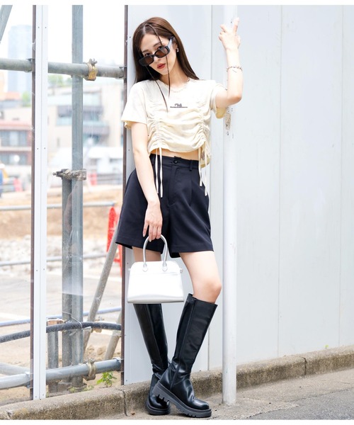 ANAP(アナップ)の「シンプルショートパンツ(その他パンツ・レディース・ライトベージュ/ブラック・FREE)」の14枚目の写真