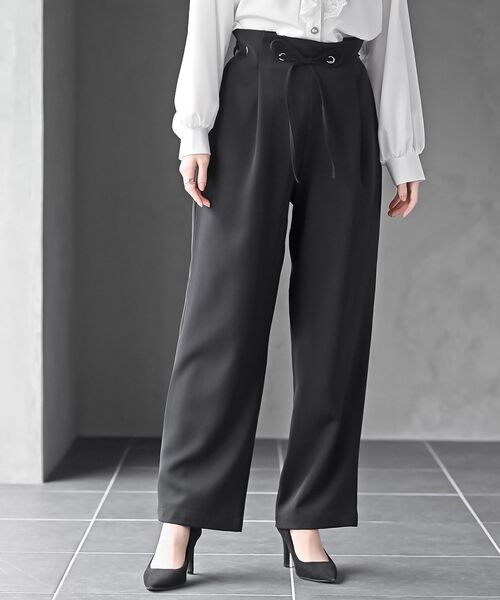 rps（アールピーエス）の「ハイウエストハトメタックパンツ（その他パンツ・レディース・ブラック/ベージュ/ブルー/グリーン/チャコールグレー/ブラウン/ダークベージュ/ネイビー/オレンジ/オフホワイト/ベージュ系その他・フリー/L/M）」の3枚目の写真