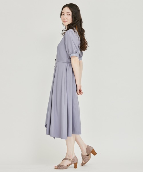 axes femme（アクシーズファム）の「チョーカー風バイカラーワンピース（シャツワンピース・レディース・グリーン/ラベンダー/ブラック・FREE）」の14枚目の写真