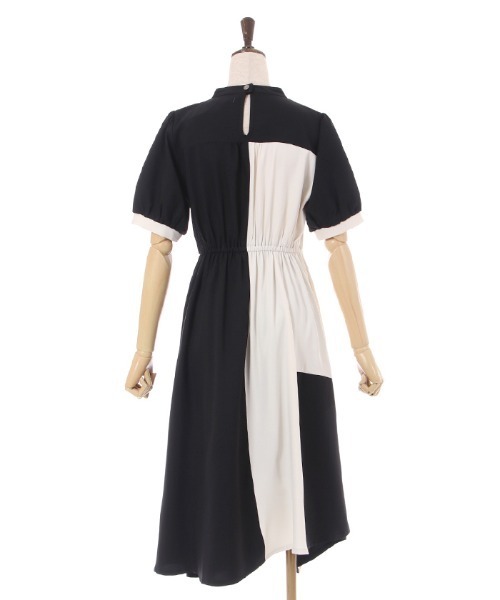 axes femme（アクシーズファム）の「チョーカー風バイカラーワンピース（シャツワンピース・レディース・グリーン/ラベンダー/ブラック・FREE）」の17枚目の写真