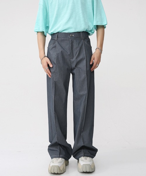aimoha（アイモハ）の「センタープレスフレアスラックス（スラックス・メンズ・グレー/ベージュ・LARGE/X-LARGE/MEDIUM）」の2枚目の写真