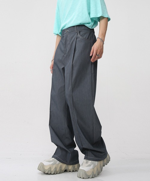 aimoha（アイモハ）の「センタープレスフレアスラックス（スラックス・メンズ・グレー/ベージュ・LARGE/X-LARGE/MEDIUM）」の6枚目の写真