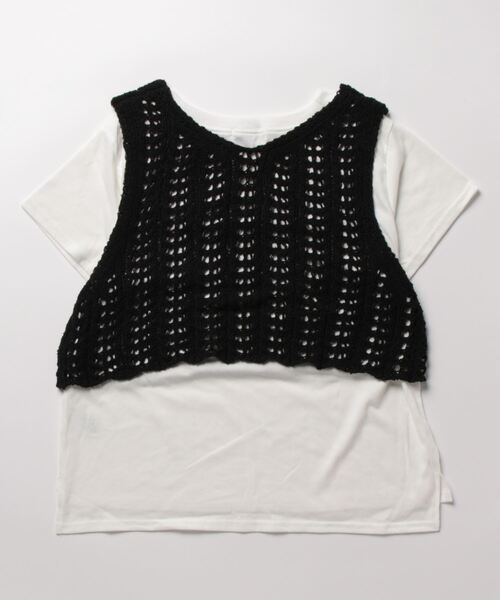 BACK NUMBER（バックナンバー）の「【BACK NUMBER】ニットビスチェレイヤード（ベスト・レディース・ブラック/キャメル/ピンク・L/M）」の5枚目の写真