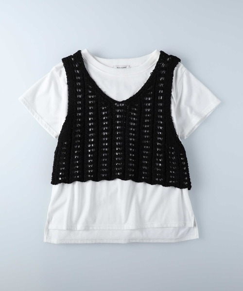 BACK NUMBER（バックナンバー）の「【BACK NUMBER】ニットビスチェレイヤード（ベスト・レディース・ブラック/キャメル/ピンク・L/M）」の14枚目の写真