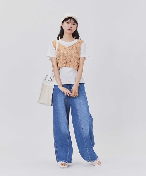 BACK NUMBER（バックナンバー）の「【BACK NUMBER】ニットビスチェレイヤード（ベスト・レディース・ブラック/キャメル/ピンク・L/M）」の15枚目の写真