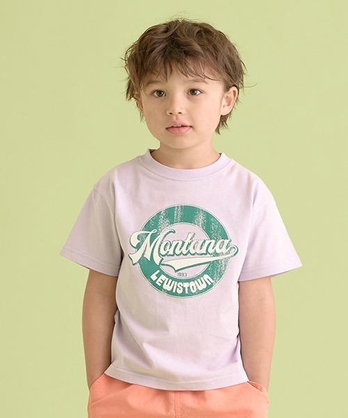 b・ROOM（ビールーム）の「【型崩れしないやわらかコットン】選べる8パターンオリジナルプリントTシャツ（Tシャツ/カットソー・キッズ・クリーム/ブルー/アイボリー/グレイッシュベージュ/ライトブルー/ブラック/オレンジ/ラベンダー・100cm/110cm/120cm/130cm/140cm/150cm）」の7枚目の写真