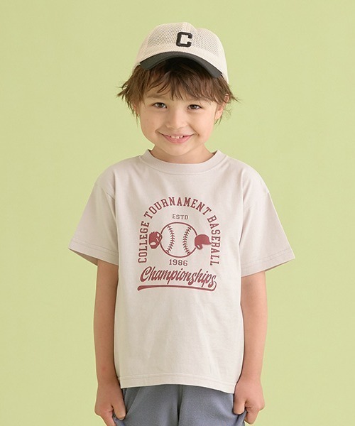 b・ROOM（ビールーム）の「【型崩れしないやわらかコットン】選べる8パターンオリジナルプリントTシャツ（Tシャツ/カットソー・キッズ・クリーム/ブルー/アイボリー/グレイッシュベージュ/ライトブルー/ブラック/オレンジ/ラベンダー・100cm/110cm/120cm/130cm/140cm/150cm）」の5枚目の写真