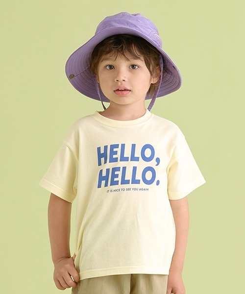 b・ROOM（ビールーム）の「【型崩れしないやわらかコットン】選べる8パターンオリジナルプリントTシャツ（Tシャツ/カットソー・キッズ・クリーム/ブルー/アイボリー/グレイッシュベージュ/ライトブルー/ブラック/オレンジ/ラベンダー・100cm/110cm/120cm/130cm/140cm/150cm）」の4枚目の写真