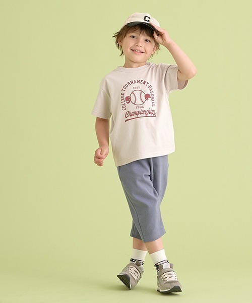 b・ROOM（ビールーム）の「【型崩れしないやわらかコットン】選べる8パターンオリジナルプリントTシャツ（Tシャツ/カットソー・キッズ・クリーム/ブルー/アイボリー/グレイッシュベージュ/ライトブルー/ブラック/オレンジ/ラベンダー・100cm/110cm/120cm/130cm/140cm/150cm）」の16枚目の写真