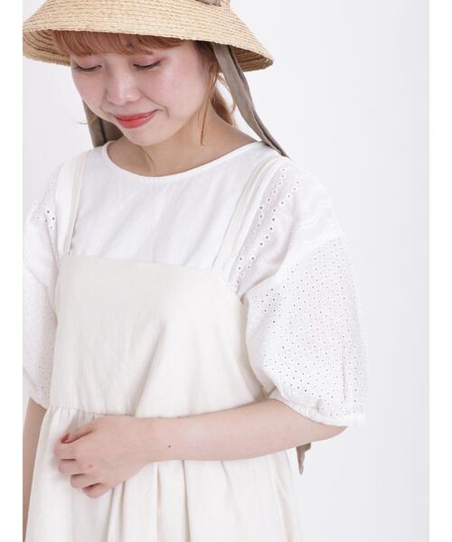 Samansa Mos2（サマンサ モスモス）の「サイドレース切替えカットソー（Tシャツ/カットソー・レディース・ブラック/ミント/オフホワイト/パープル・F）」の2枚目の写真