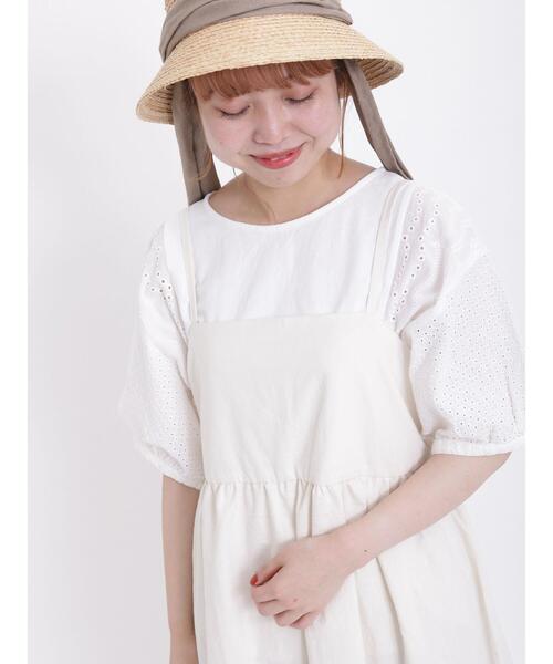 Samansa Mos2（サマンサ モスモス）の「サイドレース切替えカットソー（Tシャツ/カットソー・レディース・ブラック/ミント/オフホワイト/パープル・F）」の6枚目の写真