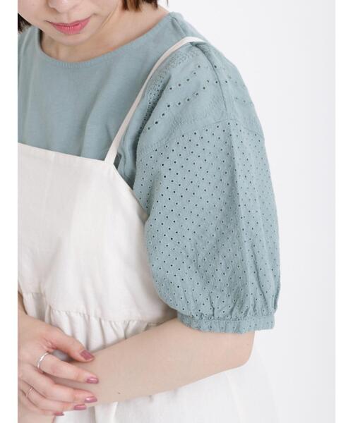 Samansa Mos2（サマンサ モスモス）の「サイドレース切替えカットソー（Tシャツ/カットソー・レディース・ブラック/ミント/オフホワイト/パープル・F）」の12枚目の写真