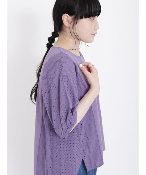 Samansa Mos2（サマンサ モスモス）の「サイドレース切替えカットソー（Tシャツ/カットソー・レディース・ブラック/ミント/オフホワイト/パープル・F）」の18枚目の写真