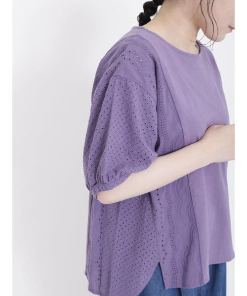 Samansa Mos2（サマンサ モスモス）の「サイドレース切替えカットソー（Tシャツ/カットソー・レディース・ブラック/ミント/オフホワイト/パープル・F）」の19枚目の写真