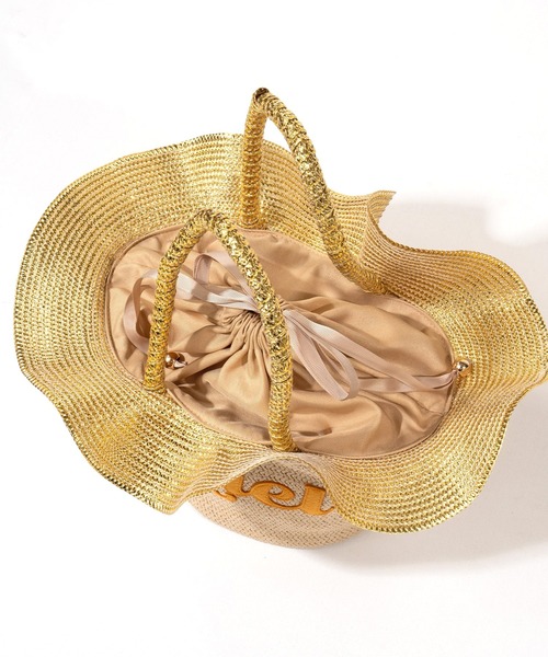 HAYNI(ヘイニ)の「Oursmiel くまのハチミツ(かごバッグ・レディース・ブラック/ナチュラル・FREE)」の9枚目の写真