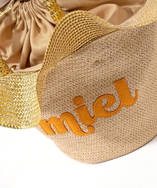 HAYNI(ヘイニ)の「Oursmiel くまのハチミツ(かごバッグ・レディース・ブラック/ナチュラル・FREE)」の12枚目の写真