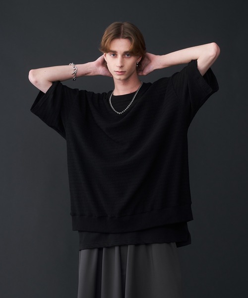 KUUUPY（クーピー）の「Relaxed Lace T-Shirt - リラックスレースTシャツ（Tシャツ/カットソー・メンズ・オフホワイト/ブラック・SMALL/MEDIUM/LARGE）」の11枚目の写真