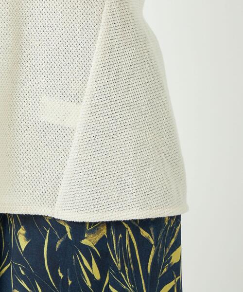 メッシュペプラムフレンチスリーブプルオーバーカットソー