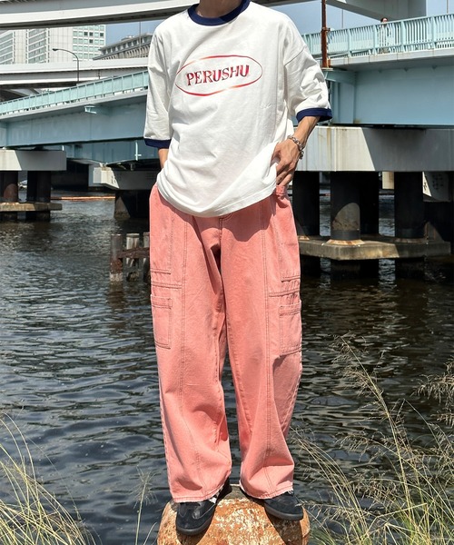 Perushu（ペルーシュ）の「デザインビッグポケットカラーデニム（デニムパンツ・メンズ・ブルー/オフホワイト/ピンク・MEDIUM/LARGE/SMALL）」の16枚目の写真
