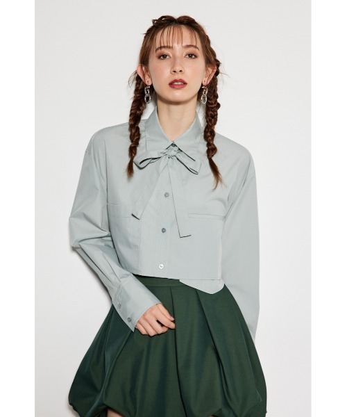 rienda - rienda　リエンダ　ボウタイF Pearl Barブラウス　マルチ rienda（リエンダ）の「マルチパターンボウタイブラウス 春服
