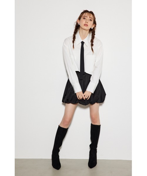 rienda（リエンダ）の「クロップドタイブラウス（シャツ/ブラウス・レディース・マルチ/ライトブルー/ライトグリーン/ホワイト・FREE）」の11枚目の写真