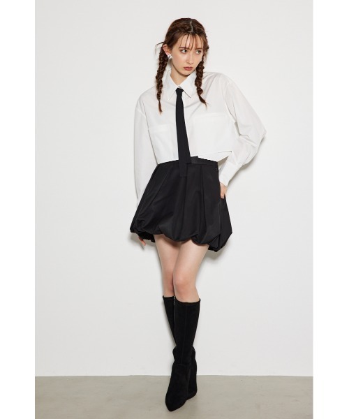 rienda（リエンダ）の「クロップドタイブラウス（シャツ/ブラウス・レディース・マルチ/ライトブルー/ライトグリーン/ホワイト・FREE）」の12枚目の写真