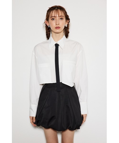 rienda（リエンダ）の「クロップドタイブラウス（シャツ/ブラウス・レディース・マルチ/ライトブルー/ライトグリーン/ホワイト・FREE）」の14枚目の写真