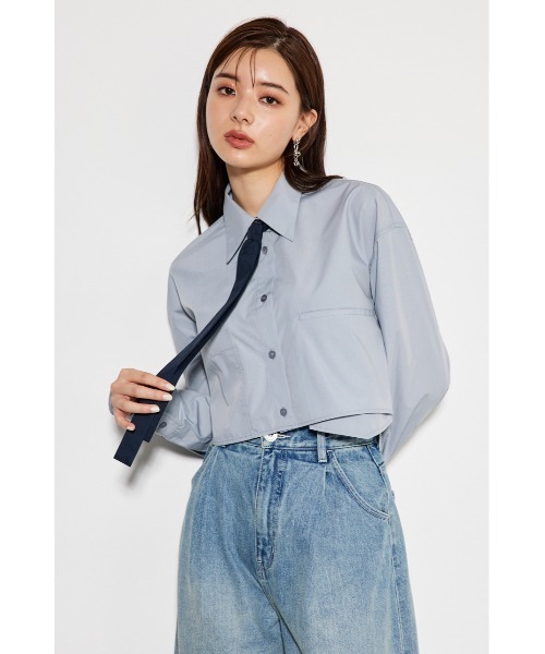 rienda（リエンダ）の「クロップドタイブラウス（シャツ/ブラウス・レディース・マルチ/ライトブルー/ライトグリーン/ホワイト・FREE）」の19枚目の写真