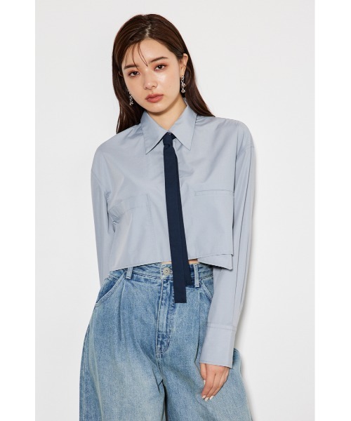 rienda（リエンダ）の「クロップドタイブラウス（シャツ/ブラウス・レディース・マルチ/ライトブルー/ライトグリーン/ホワイト・FREE）」の20枚目の写真