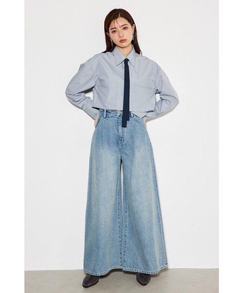 rienda（リエンダ）の「クロップドタイブラウス（シャツ/ブラウス・レディース・マルチ/ライトブルー/ライトグリーン/ホワイト・FREE）」の22枚目の写真