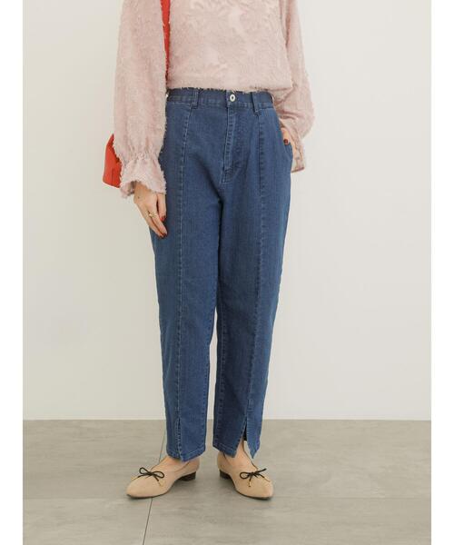 Te chichi TERRASSE（テチチテラス）の「デニムセンタースリットパンツ（デニムパンツ・レディース・ブルー/ネイビー・M/L）」の4枚目の写真