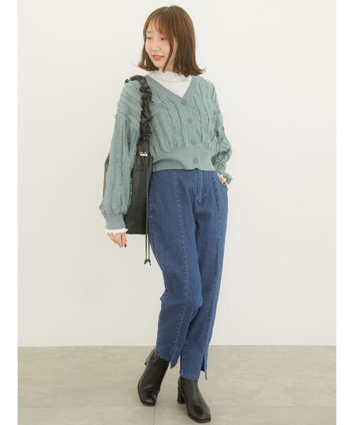 Te chichi TERRASSE（テチチテラス）の「デニムセンタースリットパンツ（デニムパンツ・レディース・ブルー/ネイビー・M/L）」の12枚目の写真