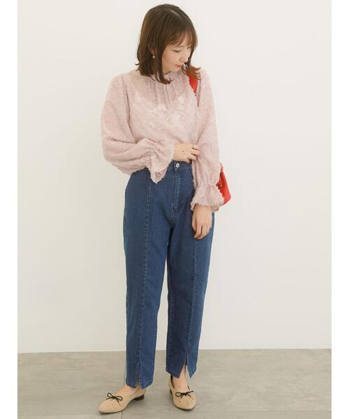 Te chichi TERRASSE（テチチテラス）の「デニムセンタースリットパンツ（デニムパンツ・レディース・ブルー/ネイビー・M/L）」の13枚目の写真