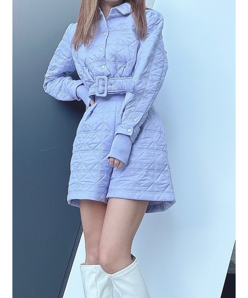 DURAS（デュラス）の「キルティングセットアップ（ワンピース・レディース・パープル/ホワイト・FREE）」の4枚目の写真