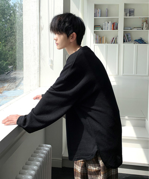 【セール】【neos -addictive design-】ルーズシルエット クルーネック ワッフル ロングスリーブ Tシャツ（Tシャツ/カットソー）｜neos（ネオス） mdprevattcaulkingandwaterproofing.com