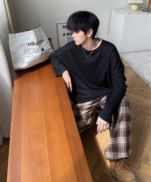 【セール】【neos -addictive design-】ルーズシルエット クルーネック ワッフル ロングスリーブ Tシャツ（Tシャツ/カットソー）｜neos（ネオス） mdprevattcaulkingandwaterproofing.com
