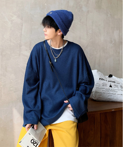 【セール】【neos -addictive design-】ルーズシルエット クルーネック ワッフル ロングスリーブ Tシャツ（Tシャツ/カットソー）｜neos（ネオス） mdprevattcaulkingandwaterproofing.com