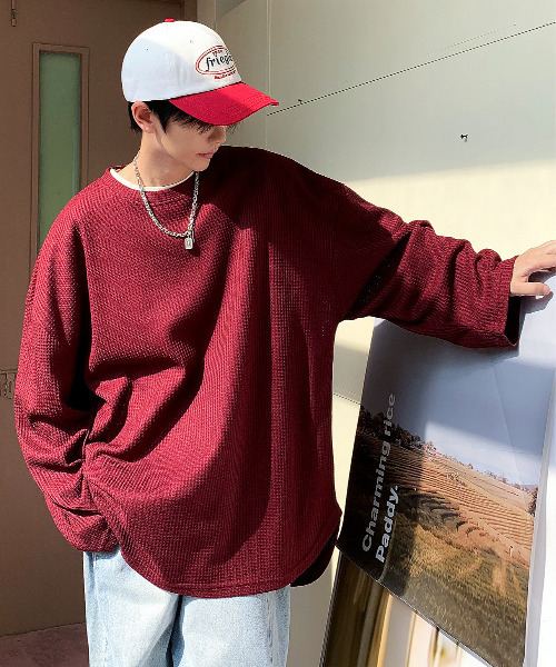 【セール】【neos -addictive design-】ルーズシルエット クルーネック ワッフル ロングスリーブ Tシャツ（Tシャツ/カットソー）｜neos（ネオス） mdprevattcaulkingandwaterproofing.com
