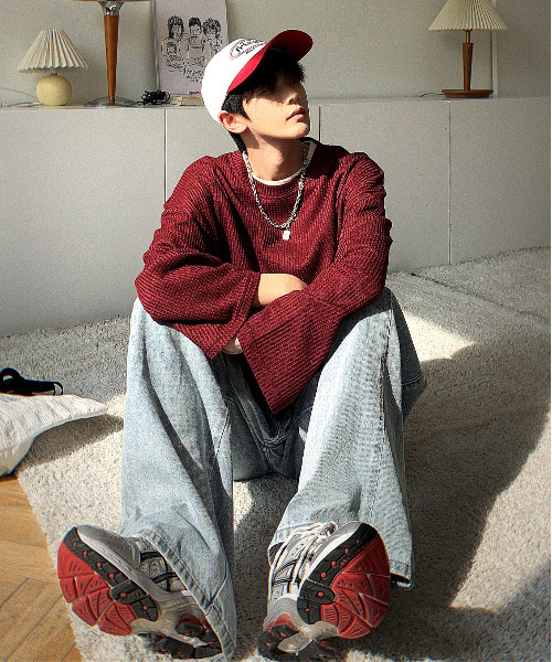 【セール】【neos -addictive design-】ルーズシルエット クルーネック ワッフル ロングスリーブ Tシャツ（Tシャツ/カットソー）｜neos（ネオス） mdprevattcaulkingandwaterproofing.com