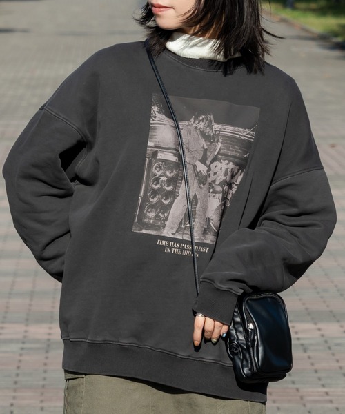 kutir(クティール)の「アソートピグメントスウェットプルオーバー(スウェット・レディース・カーキ/ネイビー/チャコールグレー/スモークグレー・FREE)」の2枚目の写真